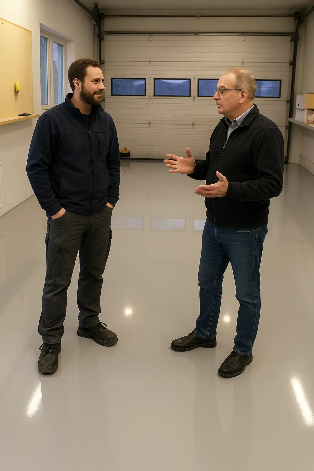  Epoxygulv i garage med højglans finish