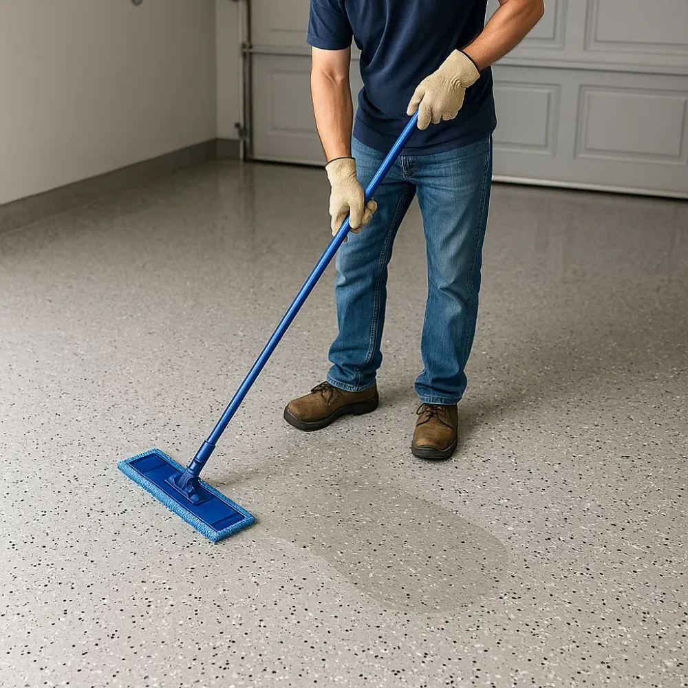  Regering af epoxy gulv i garagen